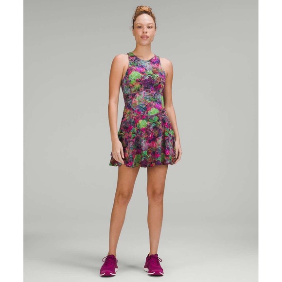 lululemon athletica Dresses & Skirts - NEW Lululemon Court Crush athletic Dress
Vivid Floral Tone Multi SIZE 2 limited
